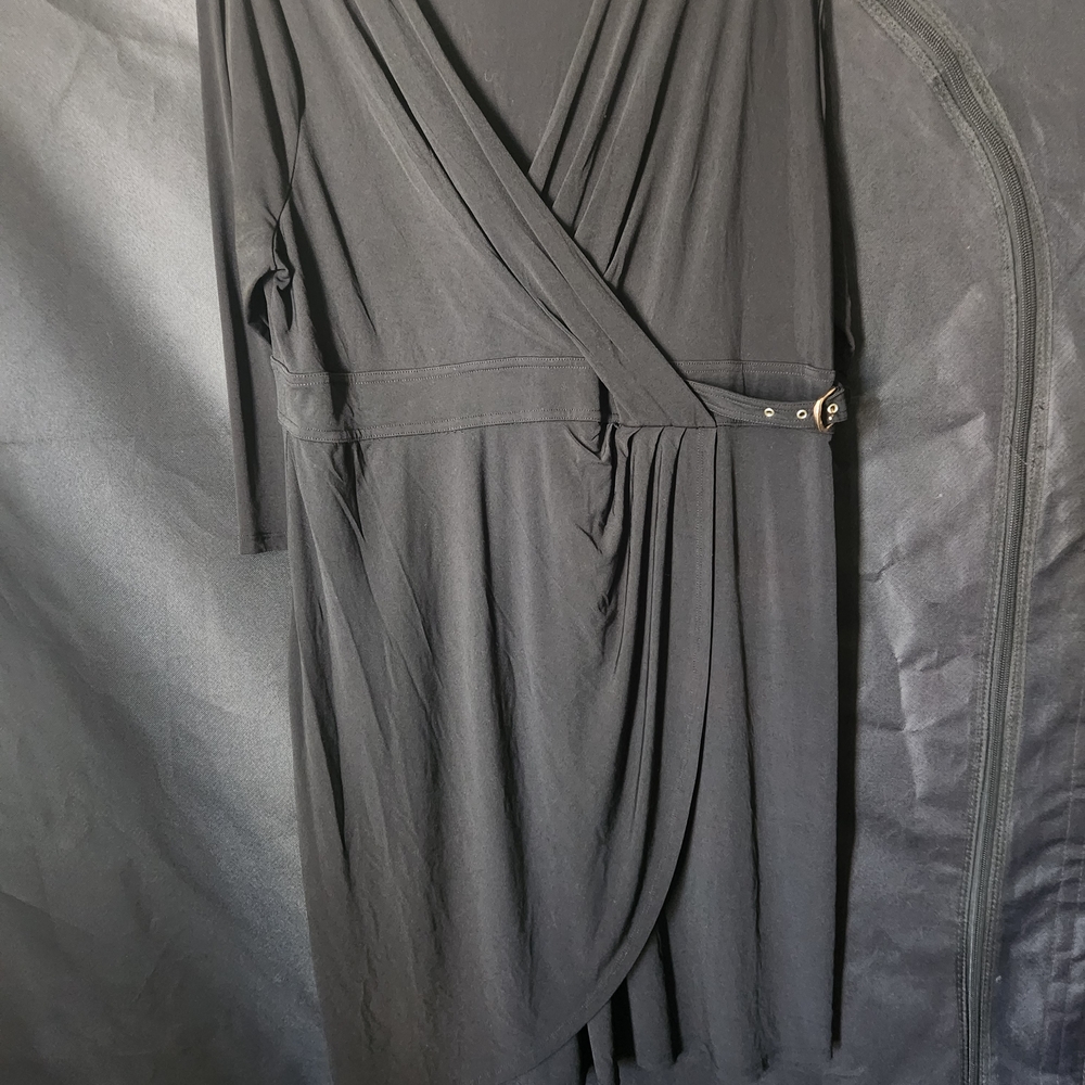 Lane Bryant Black Long Sleeve Dress with Buckle